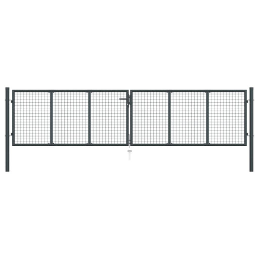 Poartă de grădină din plasă, gri, 400 x 150 cm, oțel galvanizat - WALTI WALTI