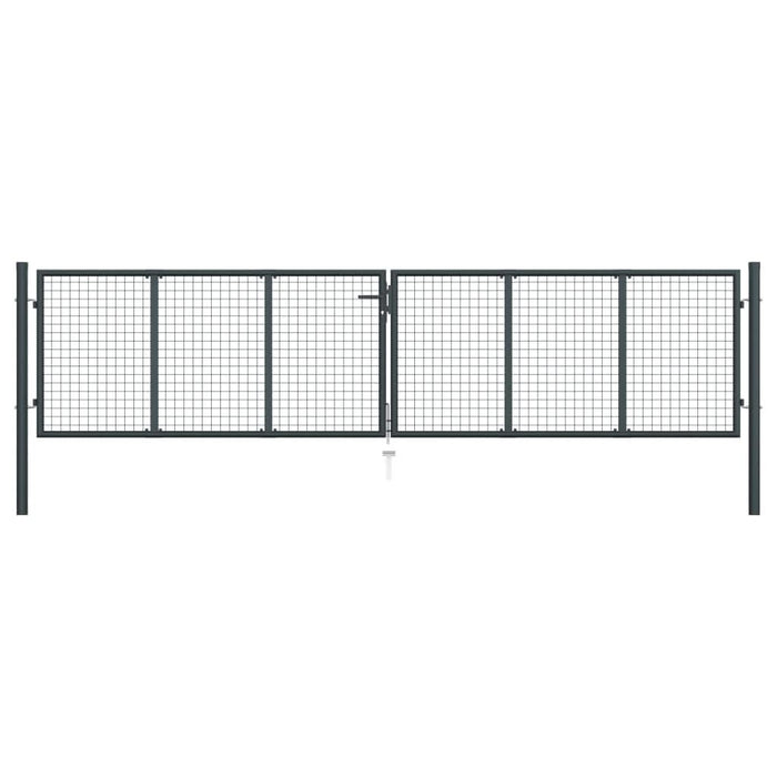 Poartă de grădină din plasă, gri, 400 x 150 cm, oțel galvanizat - WALTI WALTI
