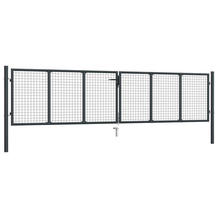 Poartă de grădină din plasă, gri, 400 x 150 cm, oțel galvanizat - WALTI WALTI
