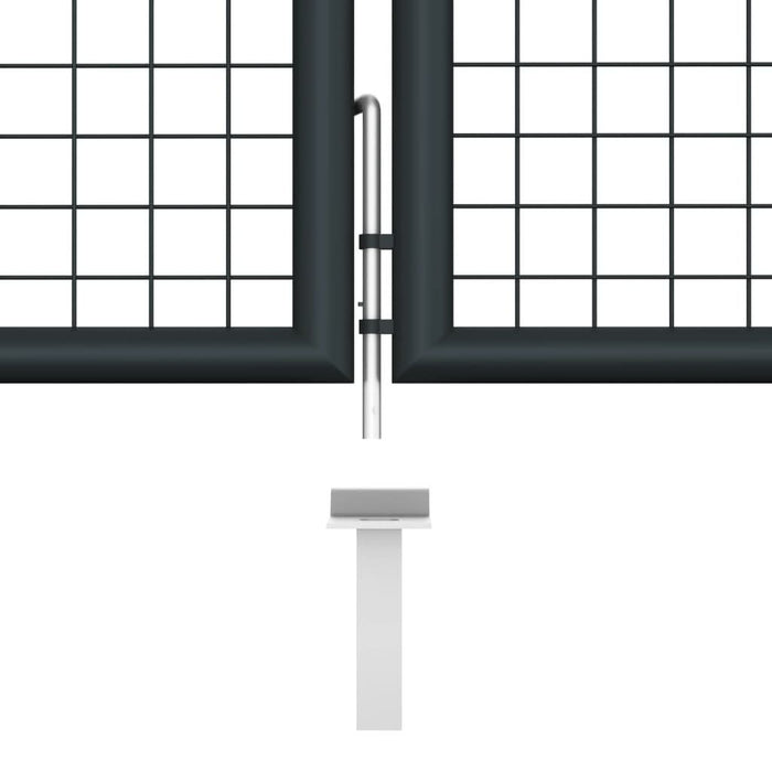 Poartă de grădină din plasă, gri, 400 x 150 cm, oțel galvanizat - WALTI WALTI