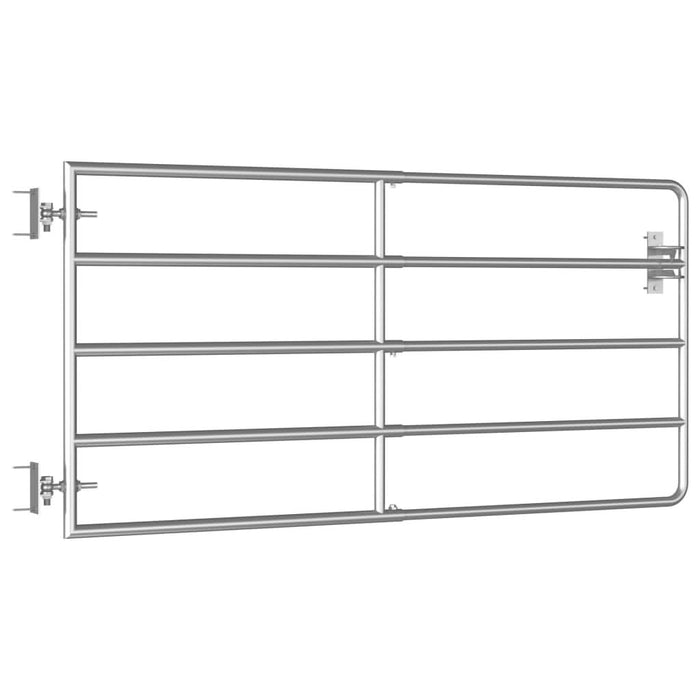 Poartă de câmp cu 5 bare, argintiu, (95-170) x 90 cm, oțel - WALTI WALTI