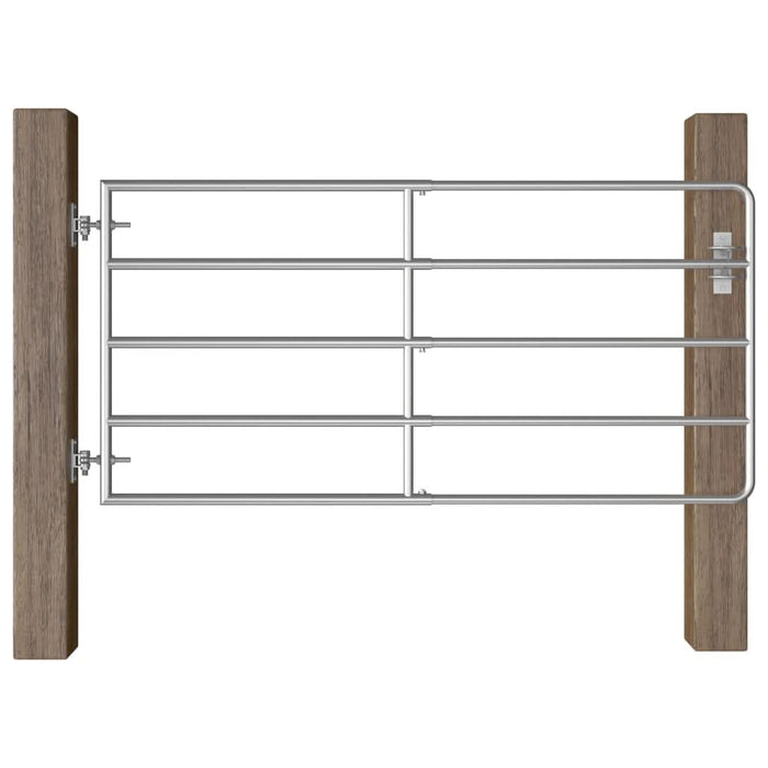 Poartă de câmp cu 5 bare, argintiu, (95-170) x 90 cm, oțel - WALTI WALTI