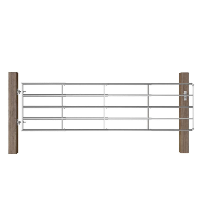 Poartă de câmp cu 5 bare, argintiu, (115-300) x 90 cm, oțel - WALTI WALTI