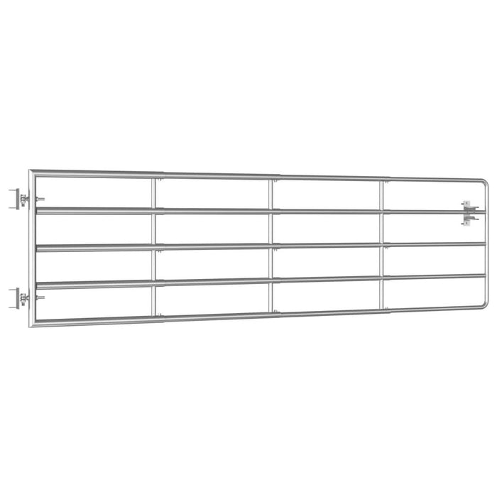 Poartă de câmp cu 5 bare, argintiu, (115-300) x 90 cm, oțel - WALTI WALTI