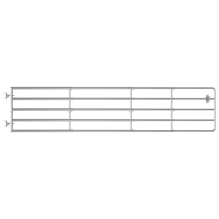 Poartă de câmp cu 5 bare, argintiu, (150-400) x 90 cm, oțel WALTI