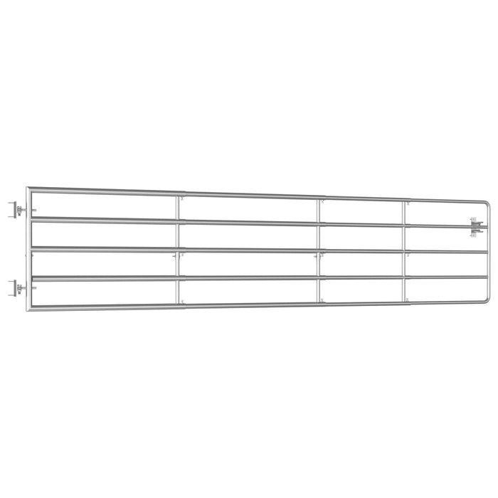 Poartă de câmp cu 5 bare, argintiu, (150-400) x 90 cm, oțel WALTI