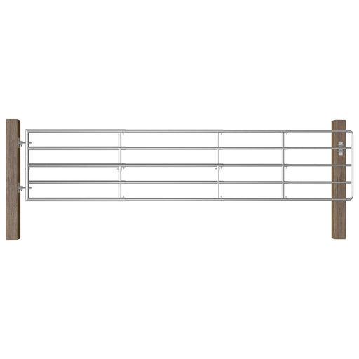 Poartă de câmp cu 5 bare, argintiu, (150-400) x 90 cm, oțel - WALTI WALTI