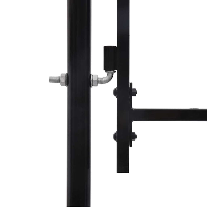 Poartă de gard BOXTEL cu ușă simplă și partea superioară arcuită din oțel, 1x1,5 m, negru - WALTI WALTI