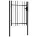 Poartă de gard BOXTEL cu ușă simplă și vârf cu țepi, oțel, 1x1,2 m, negru - WALTI WALTI
