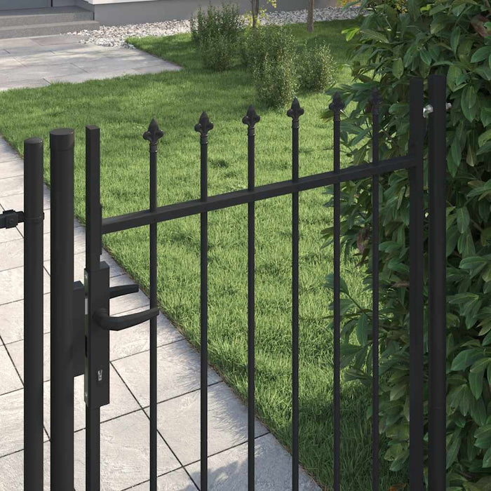 Poartă de gard BOXTEL cu ușă simplă și vârf cu țepi, oțel, 1x1,2 m, negru - WALTI WALTI