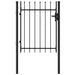 Poartă de gard BOXTEL cu ușă simplă și vârf cu țepi, oțel, 1x1,2 m, negru - WALTI WALTI