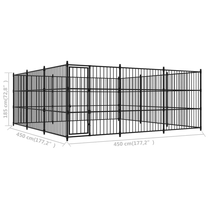 Padoc de exterior pentru câini, 450x450x185 cm WALTI