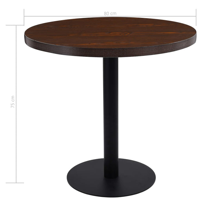 Masă de bistro, maro închis, 80 cm, MDF WALTI