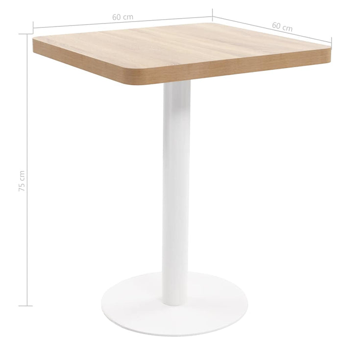 Masă de bistro, maro deschis, 60 x 60 cm, MDF WALTI
