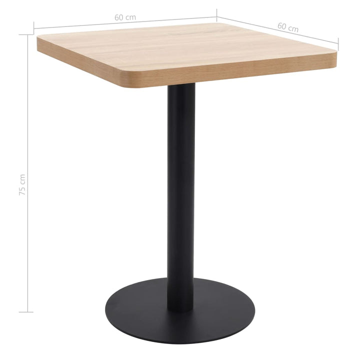 Masă de bistro, maro deschis, 60x60 cm, MDF WALTI