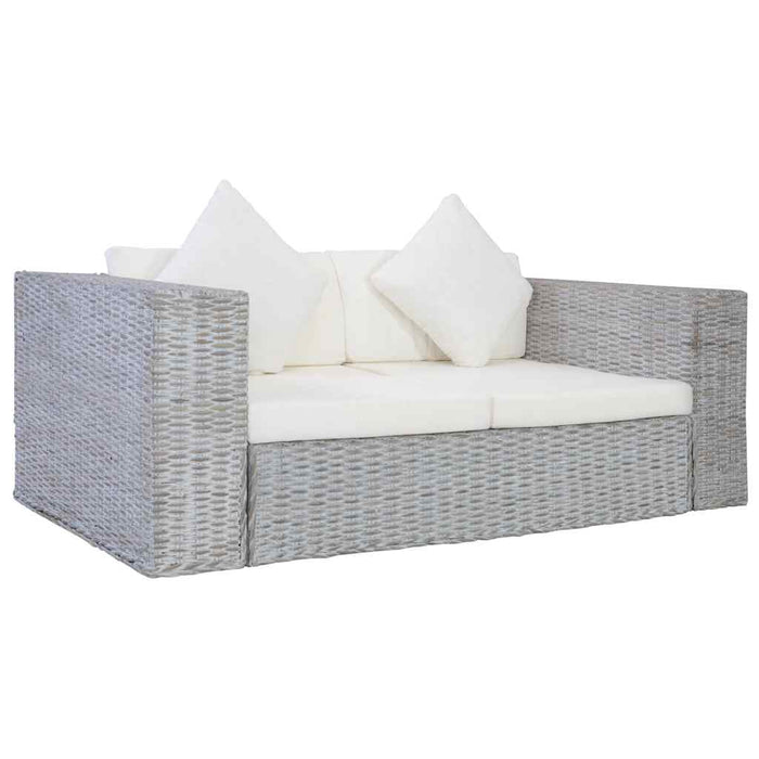 Set de canapea cu perne, 2 piese, gri, ratan natural - WALTI WALTI