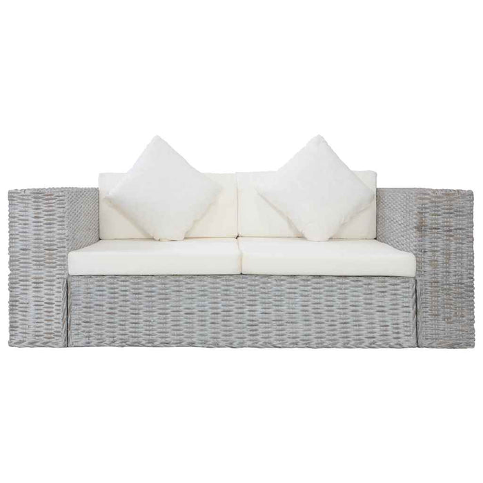 Set de canapea cu perne, 2 piese, gri, ratan natural - WALTI WALTI
