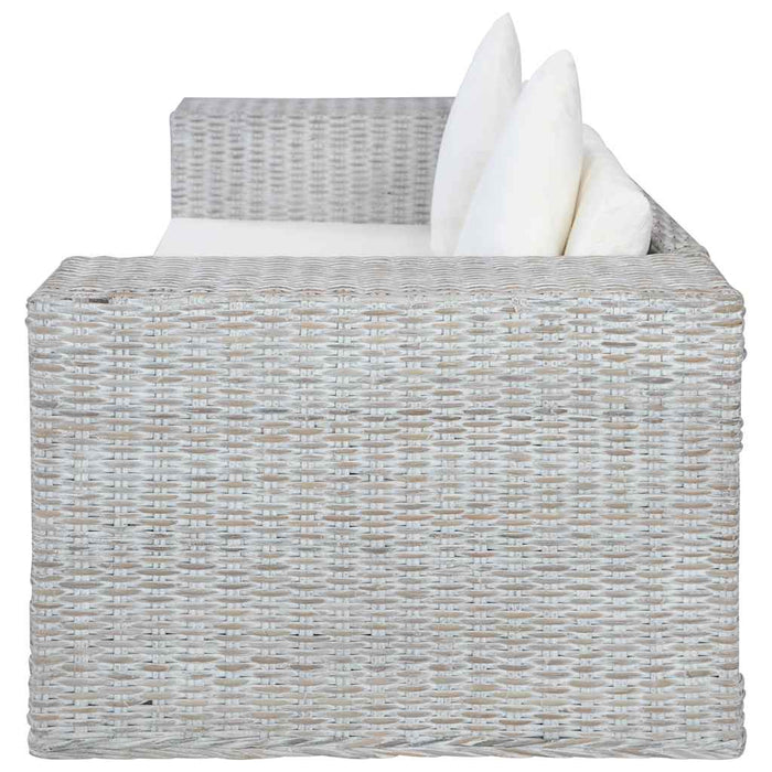 Set de canapea cu perne, 2 piese, gri, ratan natural - WALTI WALTI