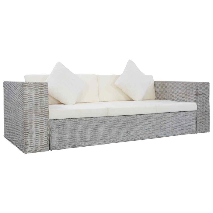 Set de canapea cu perne, 2 piese, gri, ratan natural - WALTI WALTI