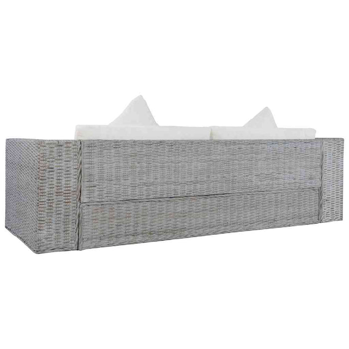 Set de canapea cu perne, 2 piese, gri, ratan natural - WALTI WALTI