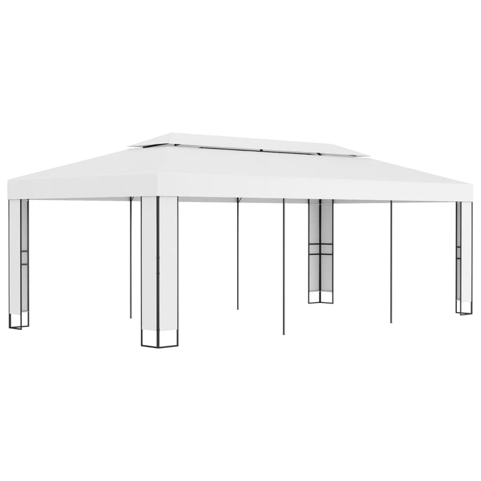 Pavilion cu acoperiș dublu, alb, 3 x 6 m - WALTI WALTI