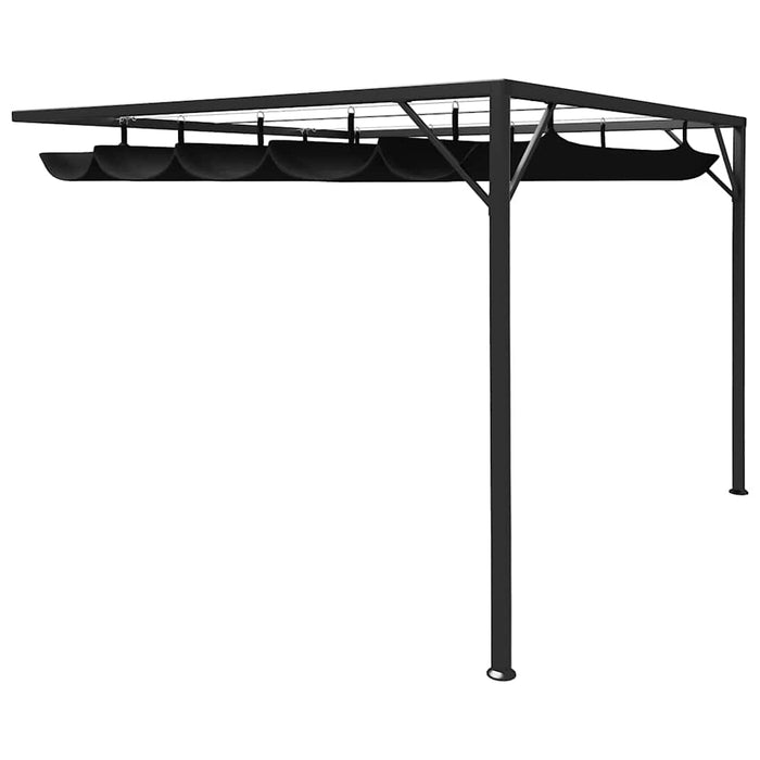 Pavilion grădină de perete acoperiș retractabil antracit 3x3 m WALTI