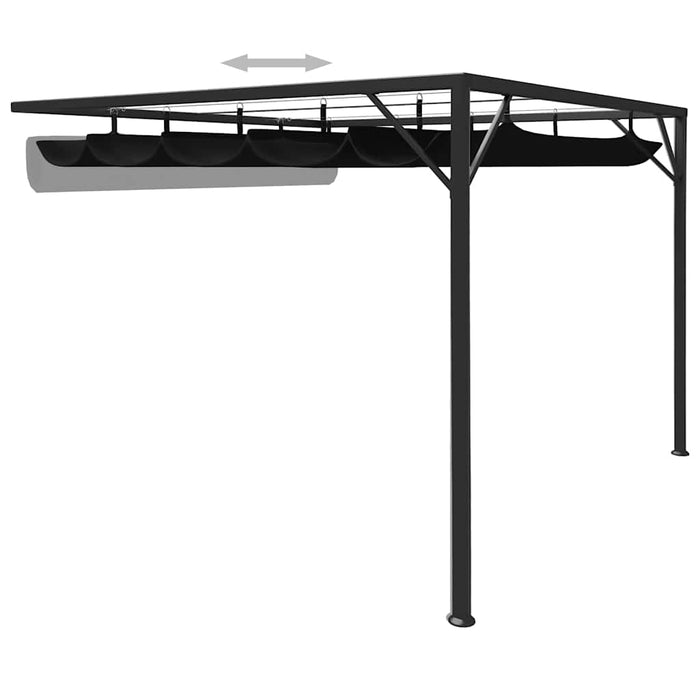 Pavilion grădină de perete acoperiș retractabil antracit 3x3 m WALTI
