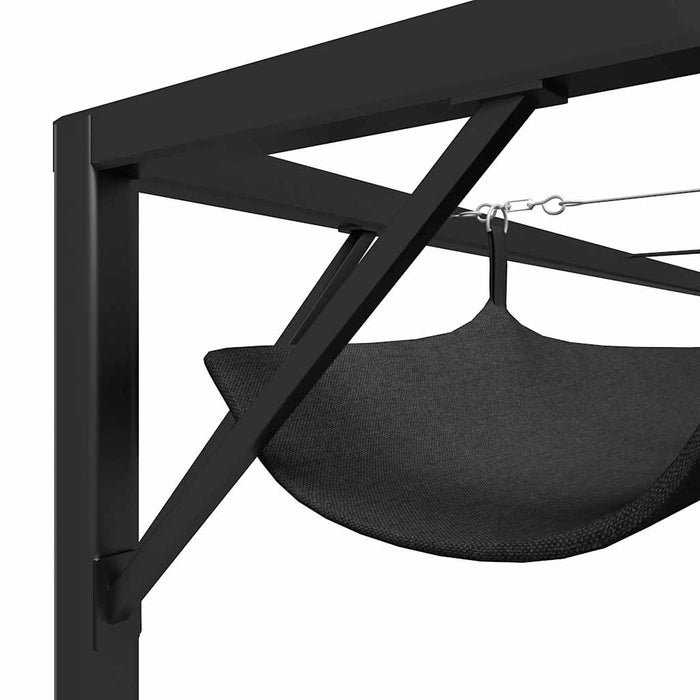 Pavilion grădină de perete acoperiș retractabil antracit 3x3 m WALTI