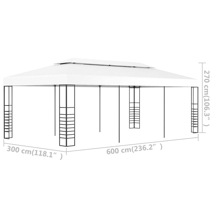 Pavilion marchiză, alb, 6 x 3 m - WALTI WALTI