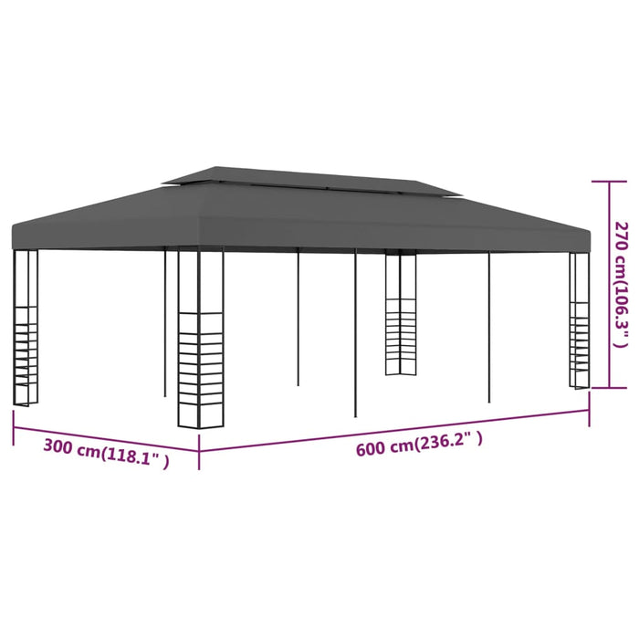 Pavilion marchiză, antracit, 3 x 6 m - WALTI WALTI