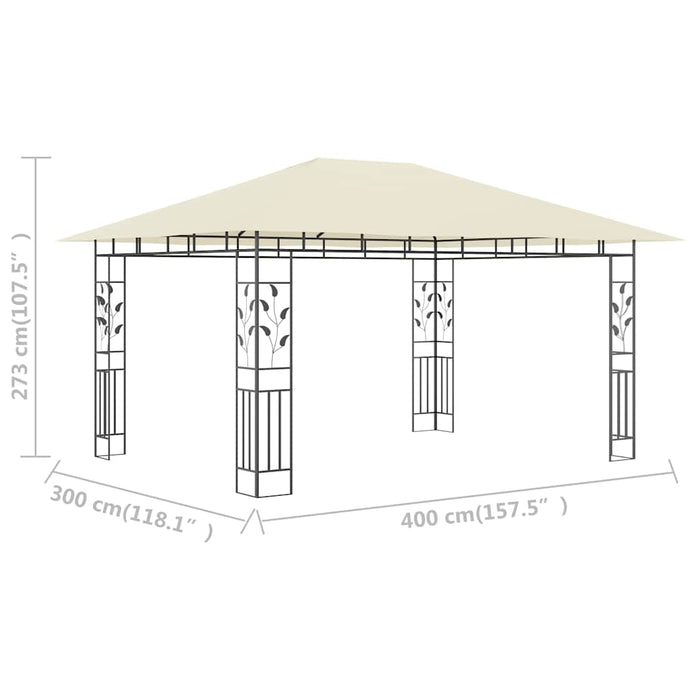 Pavilion cu plasă anti-țânțari, crem, 4x3x2,73 m, 180 g/m² - WALTI WALTI