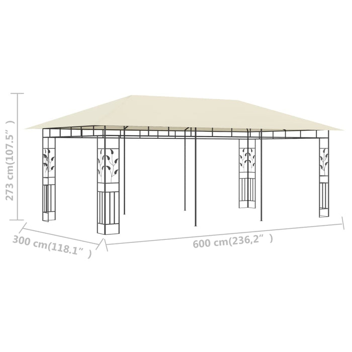 Pavilion cu plasă anti-țânțari, crem, 6 x 3 x 2,73 m - WALTI WALTI