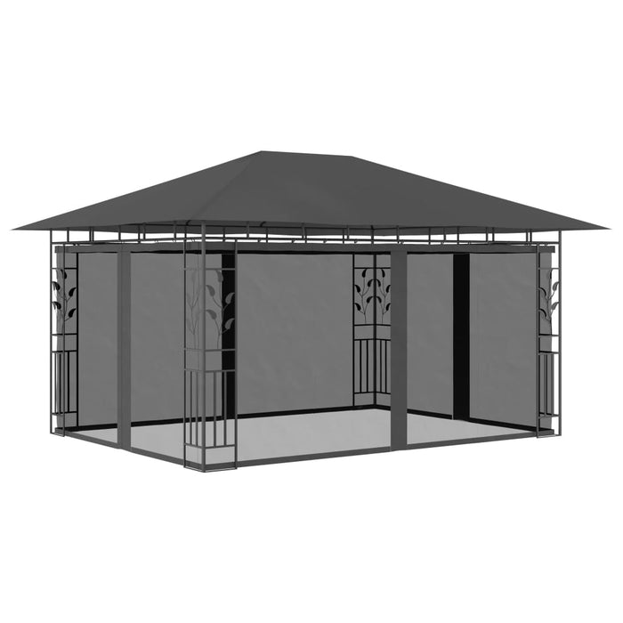 Pavilion cu plasă anti-țânțari, antracit, 4 x 3 x 2,73 m - WALTI WALTI