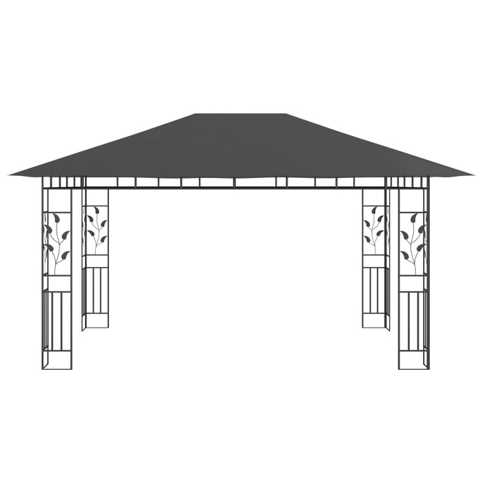 Pavilion cu plasă anti-țânțari, antracit, 4 x 3 x 2,73 m - WALTI WALTI