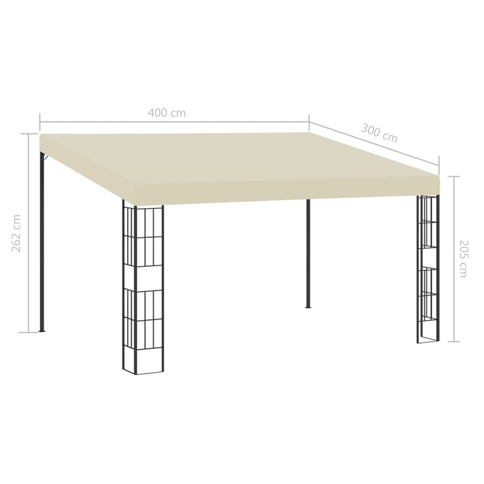 Pavilion de perete, crem, 3 x 4 m, material textil - WALTI WALTI