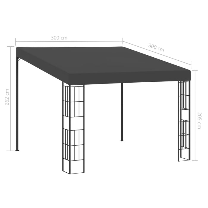Pavilion de perete, antracit, 3 x 3 m, material textil - WALTI WALTI
