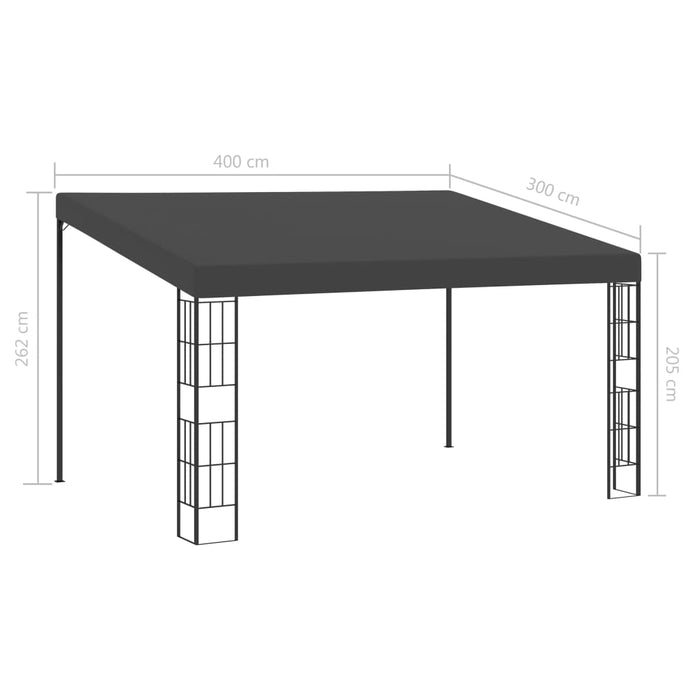 Pavilion de perete, antracit, 3 x 4 m, material textil - WALTI WALTI