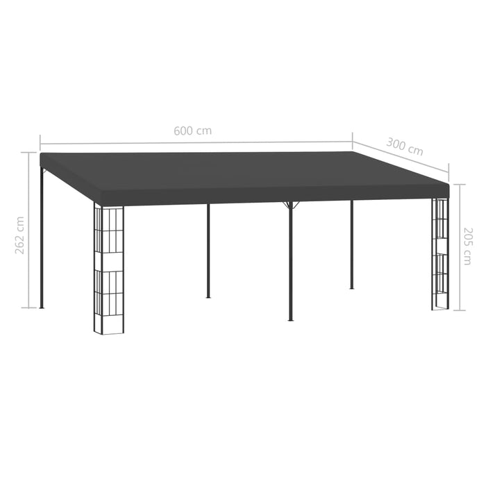 Pavilion de perete, antracit, 3 x 6 m, material textil - WALTI WALTI