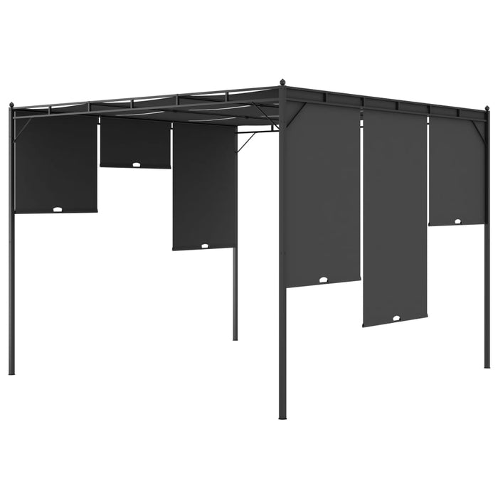 Pavilion de grădină cu perdea laterală, antracit, 3x3x2,25 m - WALTI WALTI