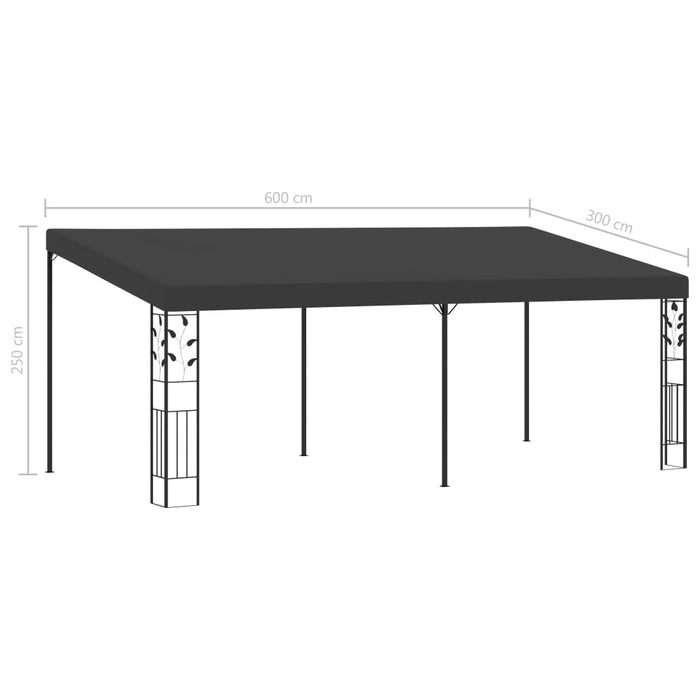Pavilion de perete, antracit, 6 x 3 x 2,5 m - WALTI WALTI