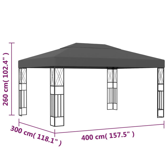 Pavilion, antracit, 3 x 4 m, material textil - WALTI WALTI