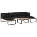 Set canapea de grădină colțar cu perne, 4 piese, aluminiu, WPC - WALTI WALTI