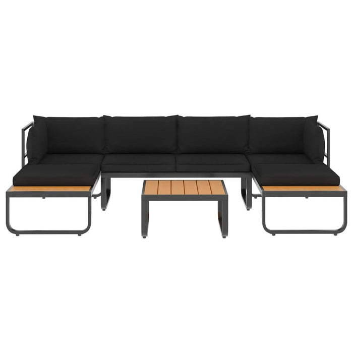 Set canapea de grădină colțar cu perne, 4 piese, aluminiu, WPC - WALTI WALTI