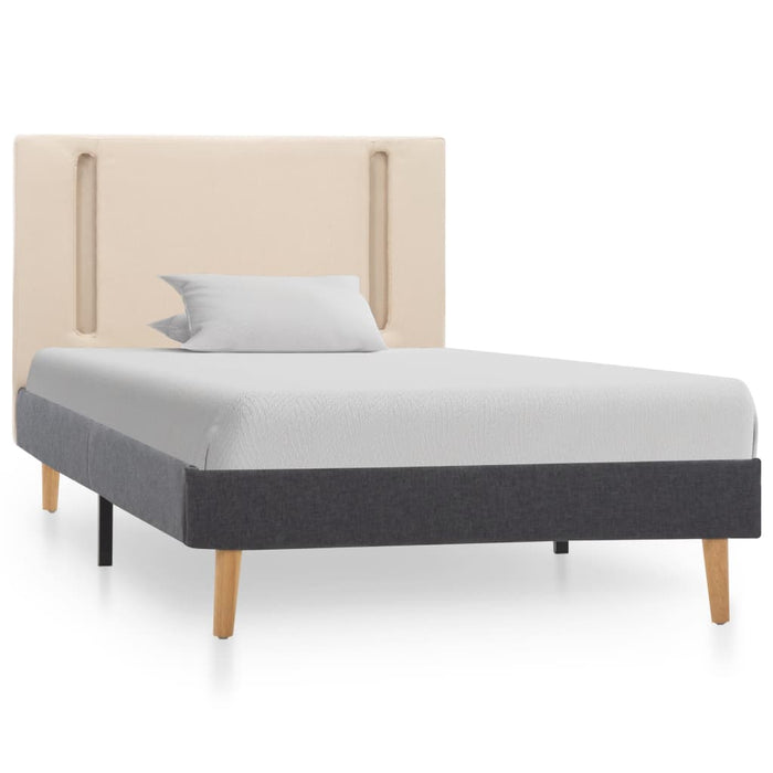 Cadru pat cu LED, crem și gri închis, 100 x 200 cm, textil WALTI