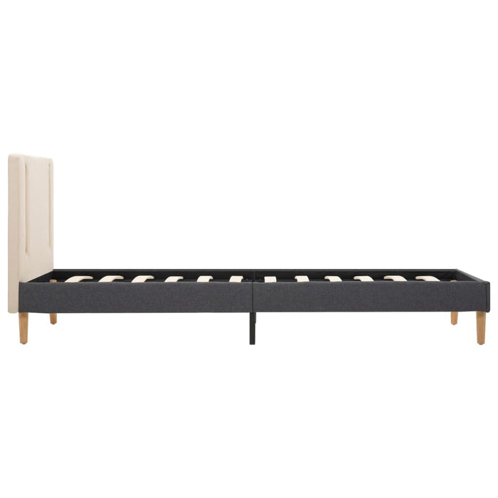 Cadru pat cu LED, crem și gri închis, 100 x 200 cm, textil WALTI