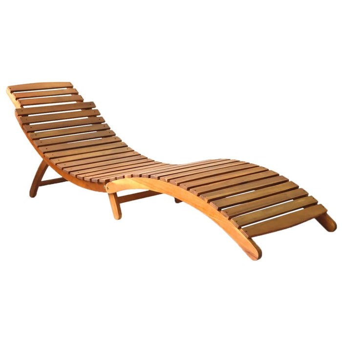 | Șezlong | 1-persoană maro 55 x 184 x 64cm Lemn Solid de Acacia WALTI
