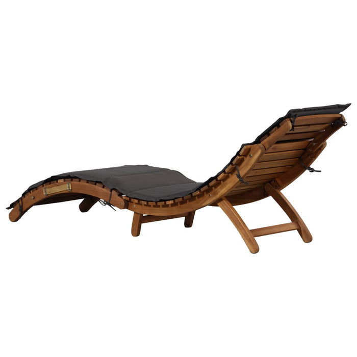 | Șezlong | gri închis 55 x 184 x 64cm Lemn Solid de Acacia WALTI