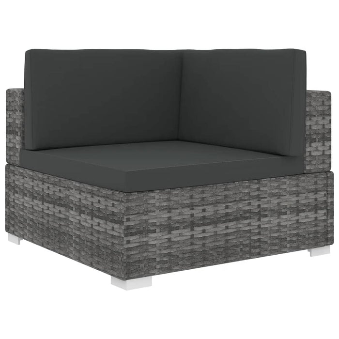 Scaun de colț modular cu perne, gri, poliratan WALTI
