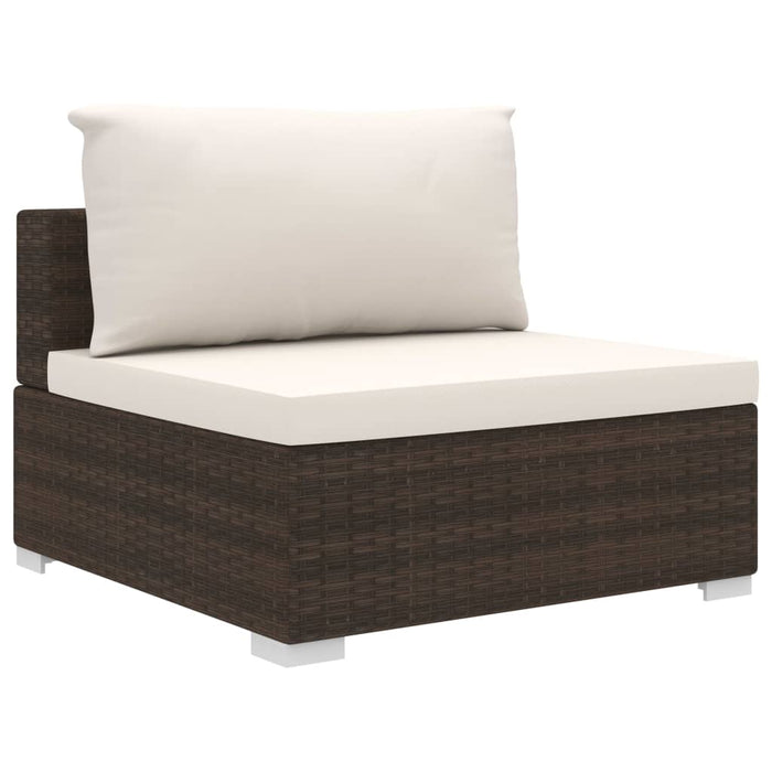 Set mobilier de grădină cu perne, 10 piese, maro, poliratan WALTI