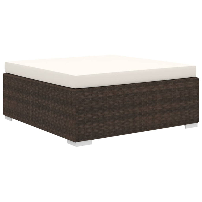 Set mobilier de grădină cu perne, 10 piese, maro, poliratan WALTI
